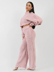 Teddy Crop Top & Hosen-Co-ordte