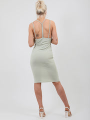 Double Strap Ribbed Midi Dress