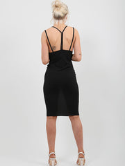 Double Strap Ribbed Midi Dress