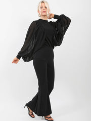 Chiffon Sleeve Batwing Top