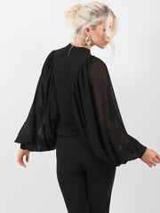 Chiffon Sleeve Batwing Top