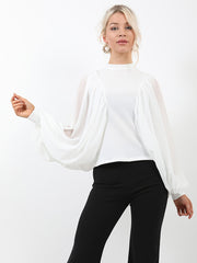 Chiffon Sleeve Batwing Top