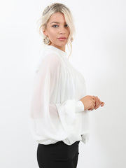 Chiffon Sleeve Batwing Top