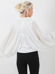 Chiffon Sleeve Batwing Top