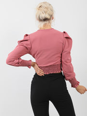 Shirred Hem Wrap Top