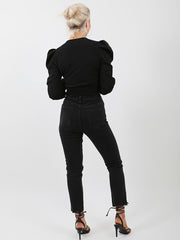 Shirred Hem Wrap Top