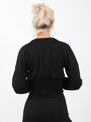 Shirred Hem Ribbed Top & Trouser Co-ord