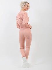 Shirred Hem Ribbed Top & Trouser Co-ord