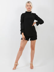 Frill Detail Long Top & Shorts Co-ord