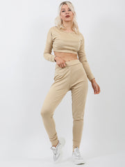 Off Shoulder Crop Top & Trouser Co-ord