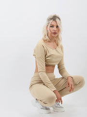 Off Shoulder Crop Top & Trouser Co-ord