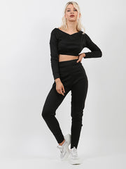 Off Shoulder Crop Top & Trouser Co-ord