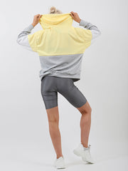 New Contrast Colour Block Zip Front Hoodie