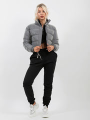 Reflective Cropped Puffer Jacket