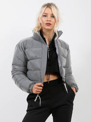 Reflective Cropped Puffer Jacket