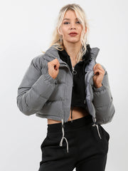 Reflective Cropped Puffer Jacket