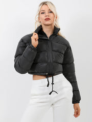 Reflective Cropped Puffer Jacket