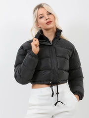 Reflective Cropped Puffer Jacket