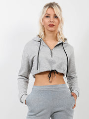 Zip Up Cropped Hoodie