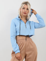 Zip Up Cropped Hoodie