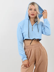 Zip Up Cropped Hoodie
