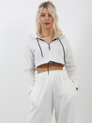 Zip Up Cropped Hoodie