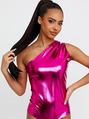 Metallic One Shoulder Bodysuit