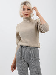 Ballonhülle hoher Hals -Strickpullover