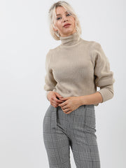 Ballonhülle hoher Hals -Strickpullover