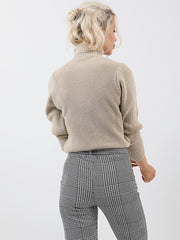 Ballonhülle hoher Hals -Strickpullover