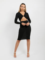 Vestido acanalado delantero de Knot Knot