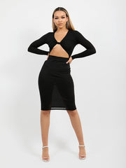 Vestido acanalado delantero de Knot Knot