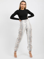 Schlangendruck PU -Frachthose