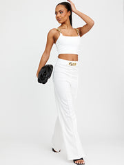 Chain Detail Crop Top & Trouser Co-ord