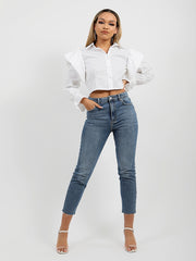 Frill Shoulder Detail Shirt Top