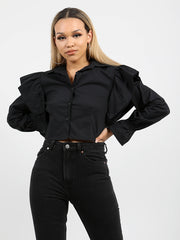 Frill Shoulder Detail Shirt Top