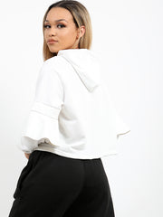 PU Frill Hülle Lippendruck Hoodie