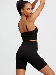 Ribbed Padded Bralet & Cycling Shorts Co-ord