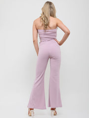 Shirred Bandeau Crop Top & Trouser Co-ord