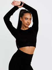 Long Sleeves Ribbed Crop Top & Leggings Co-ord