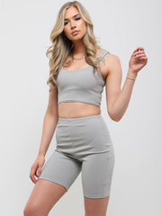 Crop Top & Cycling Shorts Co-ord