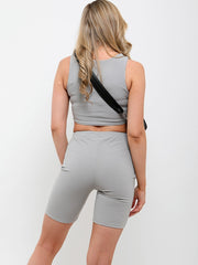 Crop Top & Cycling Shorts Co-ord