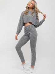 Ribbed Baggy Crop Top & Trouser Co-ord