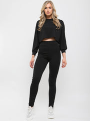 Ribbed Baggy Crop Top & Trouser Co-ord