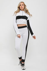 Contrast Panelled Zip Lounge Set