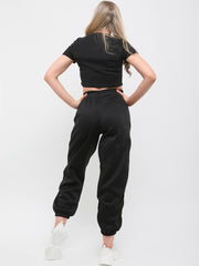 Embroidered Butterfly Rib Crop Top