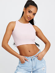 Einfach gerippter Weste Crop Top