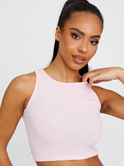 Einfach gerippter Weste Crop Top