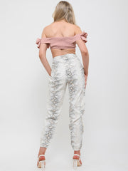 Ruffle Frill Bardot Crop Top