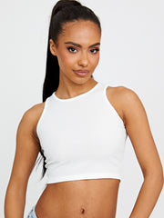 Einfach gerippter Weste Crop Top
